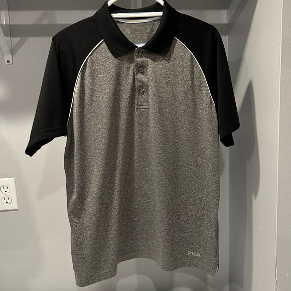 Fila Black/Heather Gray Athletic Polo - Picture 4 of 11